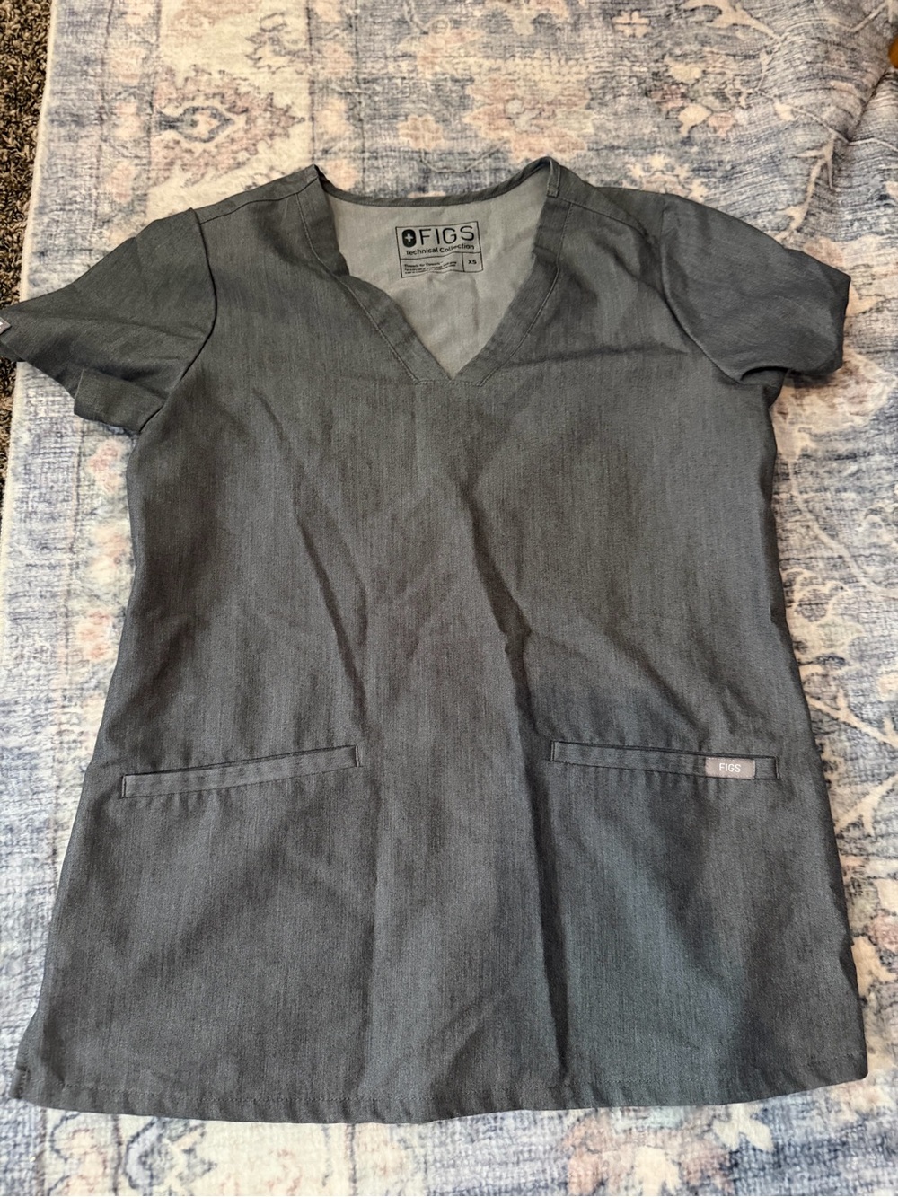 FIGS Graphite Gray V-Neck Scrub Top